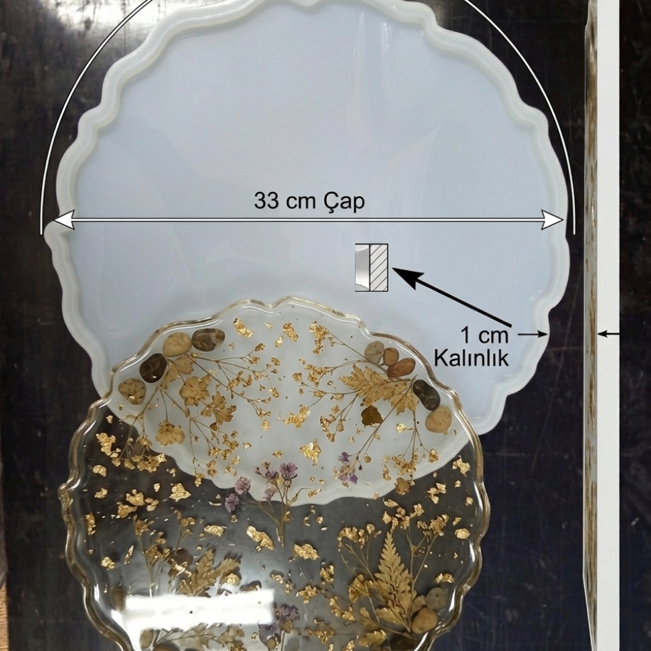 düzensiz geode tepsi büyük boy